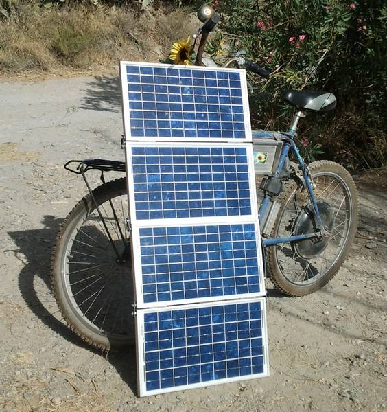Solarpanele mit E-Bike