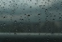 Ich habe heute den Wetterfrosch ermordet! Regentropfen am Fenster