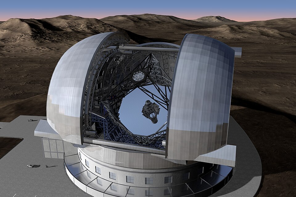 Top view of the 3-dimensional model of the Extremely Large Telescope and its enclosure